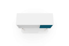 Liberty 42.52 TV Stand in White and Aqua Blue - Ornate Home