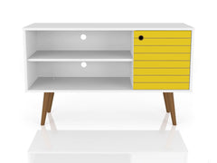 Liberty 42.52 TV Stand in White and Yellow - Ornate Home