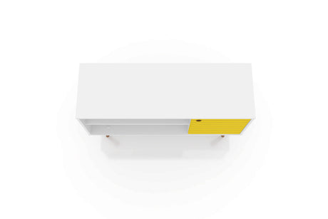 Liberty 42.52 TV Stand in White and Yellow - Ornate Home