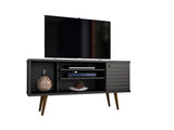 Liberty 53.14" Mid-Century Modern TV Stand in Black - Ornate Home