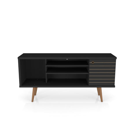 Liberty 53.14" Mid-Century Modern TV Stand in Black - Ornate Home