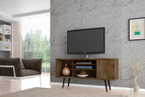 Liberty 53.14" Mid-Century Modern TV Stand in Rustic Brown - Ornate Home