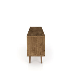 Liberty 53.14" Mid-Century Modern TV Stand in Rustic Brown and 3D Brown Prints - Ornate Home