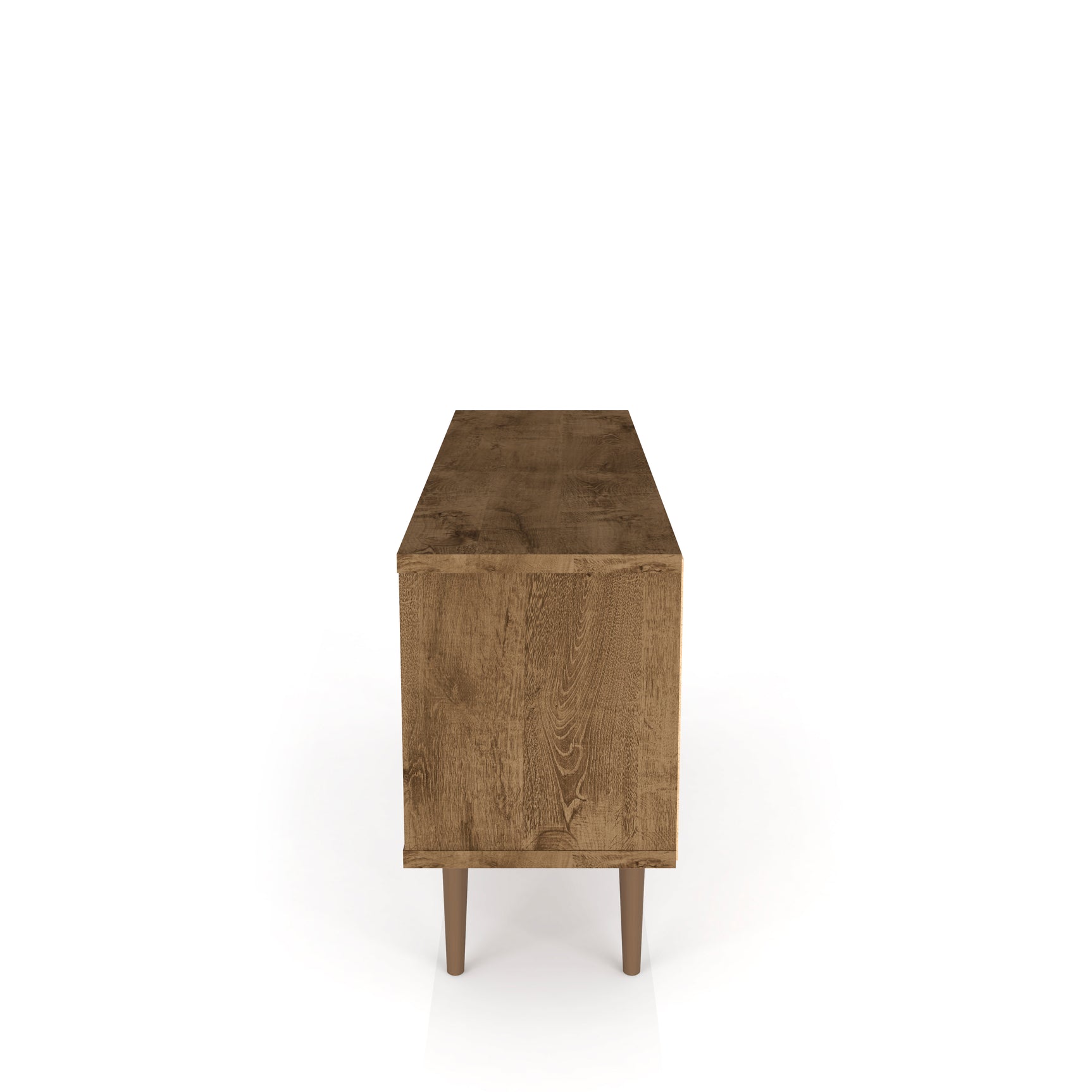 Liberty 53.14" Mid-Century Modern TV Stand in Rustic Brown and 3D Brown Prints - Ornate Home