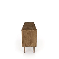 Liberty 53.14" Mid-Century Modern TV Stand in Rustic Brown and 3D Brown Prints - Ornate Home