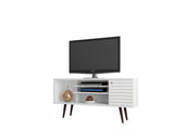 Liberty 53.14" Mid-Century Modern TV Stand in White - Ornate Home