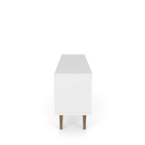 Liberty 53.14" Mid-Century Modern TV Stand in White and 3D Brown Prints - Ornate Home