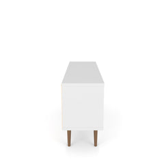 Liberty 53.14" Mid-Century Modern TV Stand in White and 3D Brown Prints - Ornate Home