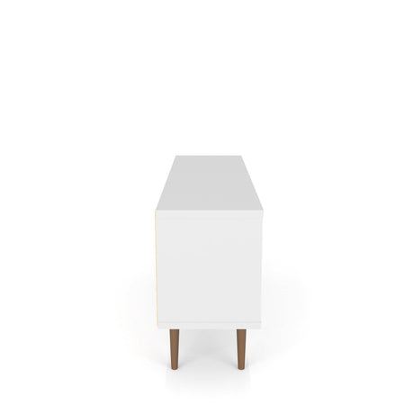 Liberty 53.14" Mid-Century Modern TV Stand in White and 3D Brown Prints - Ornate Home