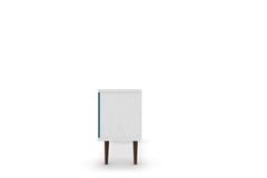 Liberty 53.14" Mid-Century Modern TV Stand in White and Aqua Blue - Ornate Home