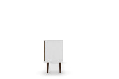 Liberty 53.14" Mid-Century Modern TV Stand in White and Rustic Brown - Ornate Home