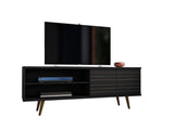 Liberty 62.99" Mid-Century Modern TV Stand in Black - Ornate Home