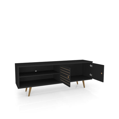 Liberty 62.99" Mid-Century Modern TV Stand in Black - Ornate Home