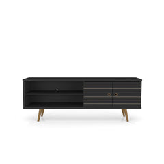 Liberty 62.99" Mid-Century Modern TV Stand in Black - Ornate Home