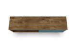 Liberty 62.99" Mid-Century Modern TV Stand in Rustic Brown and Aqua Blue - Ornate Home