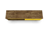 Liberty 62.99" Mid-Century Modern TV Stand in Rustic Brown and Yellow - Ornate Home