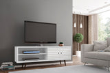 Liberty 62.99" Mid-Century Modern TV Stand in White - Ornate Home