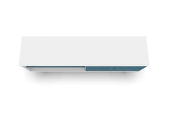 Liberty 62.99" Mid-Century Modern TV Stand in White and Aqua Blue - Ornate Home