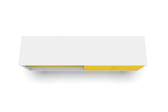 Liberty 62.99" Mid-Century Modern TV Stand in White and Yellow - Ornate Home