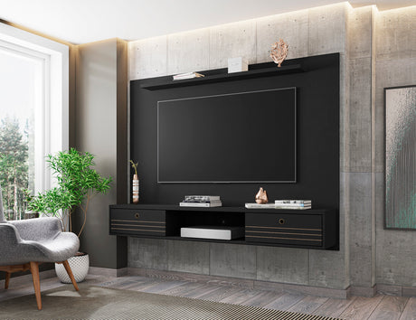 Liberty 70.86 Floating Entertainment Center in Black - Ornate Home