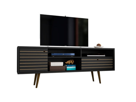 Liberty 70.86" Mid-Century Modern TV Stand in Black - Ornate Home