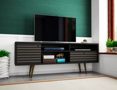 Liberty 70.86" Mid-Century Modern TV Stand in Black - Ornate Home