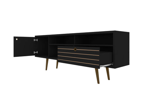 Liberty 70.86" Mid-Century Modern TV Stand in Black - Ornate Home
