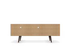 Liberty 70.86" Mid-Century Modern TV Stand in Rustic Brown and Aqua Blue - Ornate Home