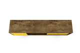 Liberty 70.86" Mid-Century Modern TV Stand in Rustic Brown and Yellow - Ornate Home