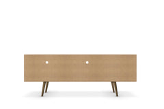 Liberty 70.86" Mid-Century Modern TV Stand in White and 3D Brown Prints - Ornate Home