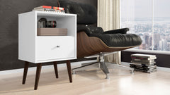 Liberty Mid-Century Modern Nightstand 1.0 in White - Ornate Home