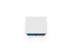Liberty Mid-Century Modern Nightstand 1.0 in White and Aqua Blue - Ornate Home