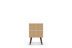 Liberty Mid-Century Modern Nightstand 1.0 in White and Rustic Brown - Ornate Home