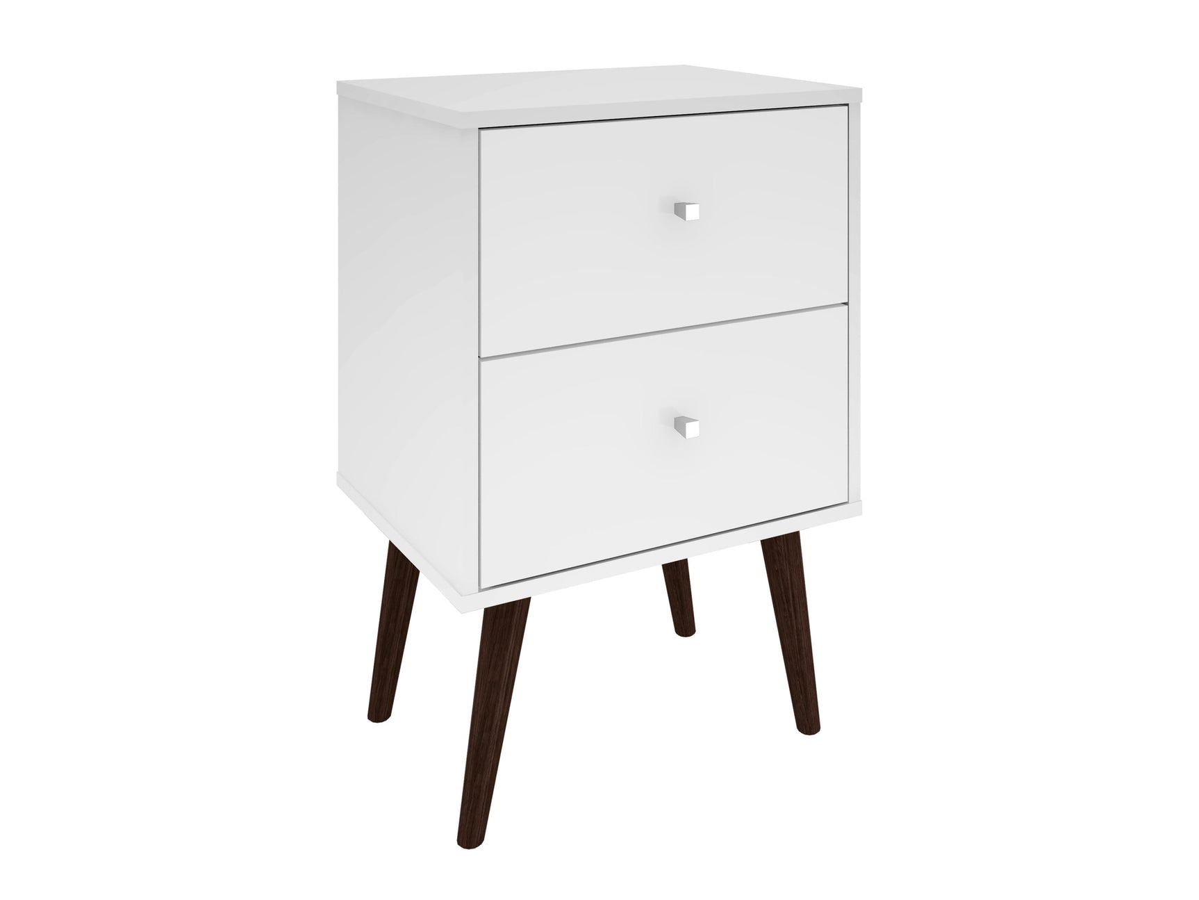 Liberty Mid-Century Modern Nightstand 2.0 in White - Ornate Home