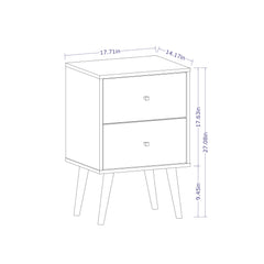 Liberty Mid-Century Modern Nightstand 2.0 in White - Ornate Home