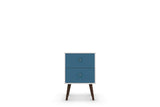 Liberty Mid-Century Modern Nightstand 2.0 in White and Aqua Blue - Ornate Home