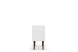 Liberty Mid-Century Modern Nightstand 2.0 in White and Rustic Brown - Ornate Home
