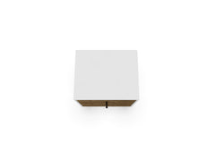 Liberty Mid-Century Modern Nightstand 2.0 in White and Rustic Brown - Ornate Home
