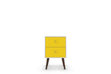 Liberty Mid-Century Modern Nightstand 2.0 in White and Yellow - Ornate Home