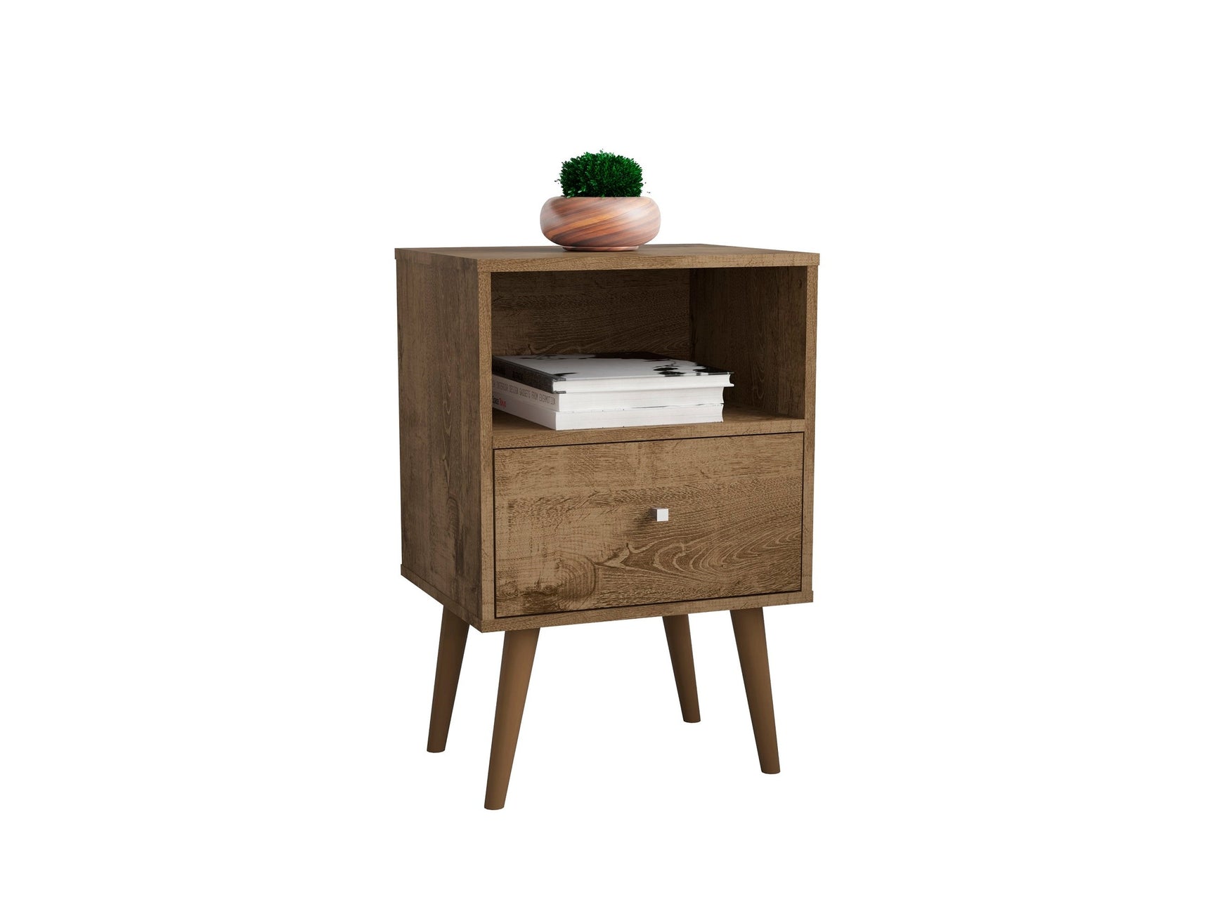 Liberty Nightstand 1.0 in Rustic Brown - Ornate Home
