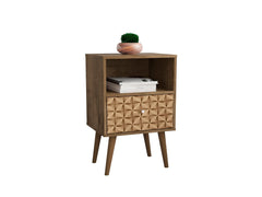 Liberty Nightstand 1.0 in Rustic Brown and 3D Brown Prints - Ornate Home