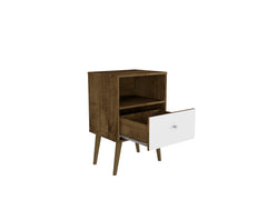 Liberty Nightstand 1.0 in Rustic Brown and White - Ornate Home