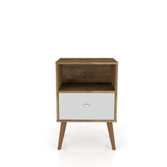 Liberty Nightstand 1.0 in Rustic Brown and White - Ornate Home