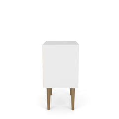 Liberty Nightstand 1.0 in White and 3D Brown Prints - Ornate Home