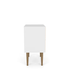 Liberty Nightstand 1.0 in White and 3D Brown Prints - Ornate Home