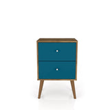Liberty Nightstand 2.0 in Rustic Brown and Aqua Blue - Ornate Home