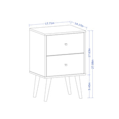 Liberty Nightstand 2.0 in Rustic Brown and White - Ornate Home