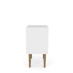 Liberty Nightstand 2.0 in White and 3D Brown Prints - Ornate Home