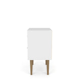 Liberty Nightstand 2.0 in White and 3D Brown Prints - Ornate Home