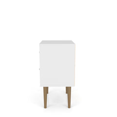 Liberty Nightstand 2.0 in White and 3D Brown Prints - Ornate Home